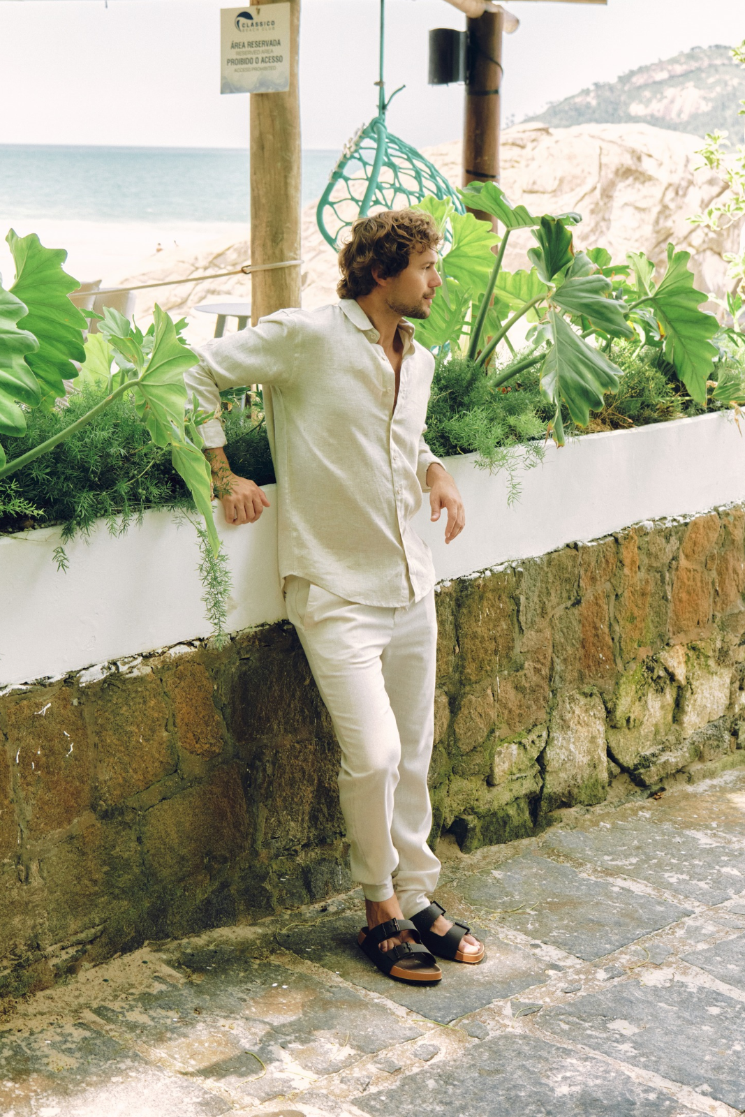 Camisa Puro Linho Manga Longa - Natural