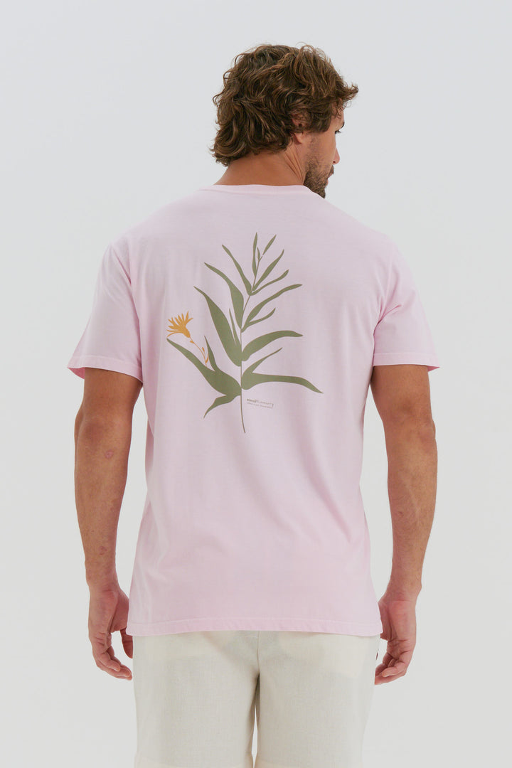 Camiseta Estonada - Botânica - Rosa Claro