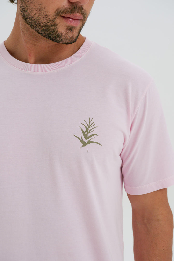 Camiseta Estonada - Botânica - Rosa Claro
