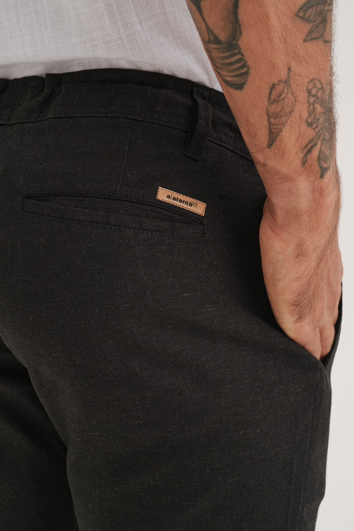 Calça de Linho Caminho - Preta