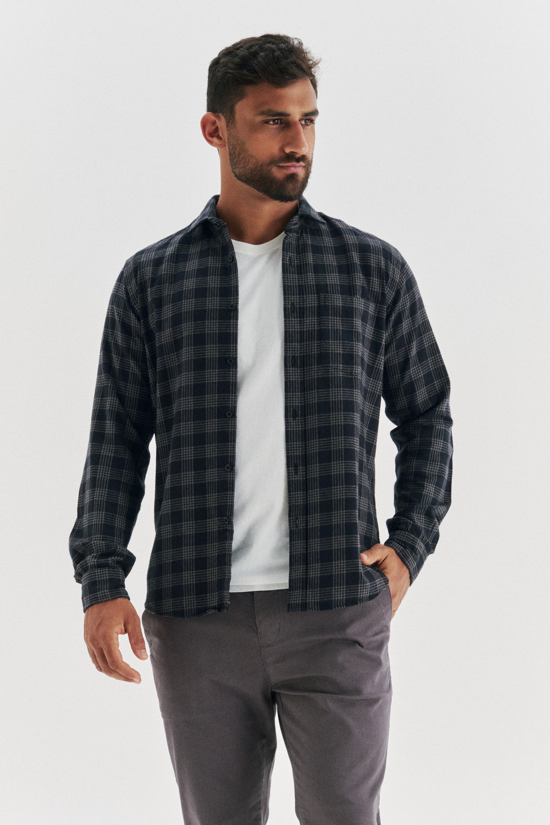 Camisa Flanela Xadrez Neblina - Preta