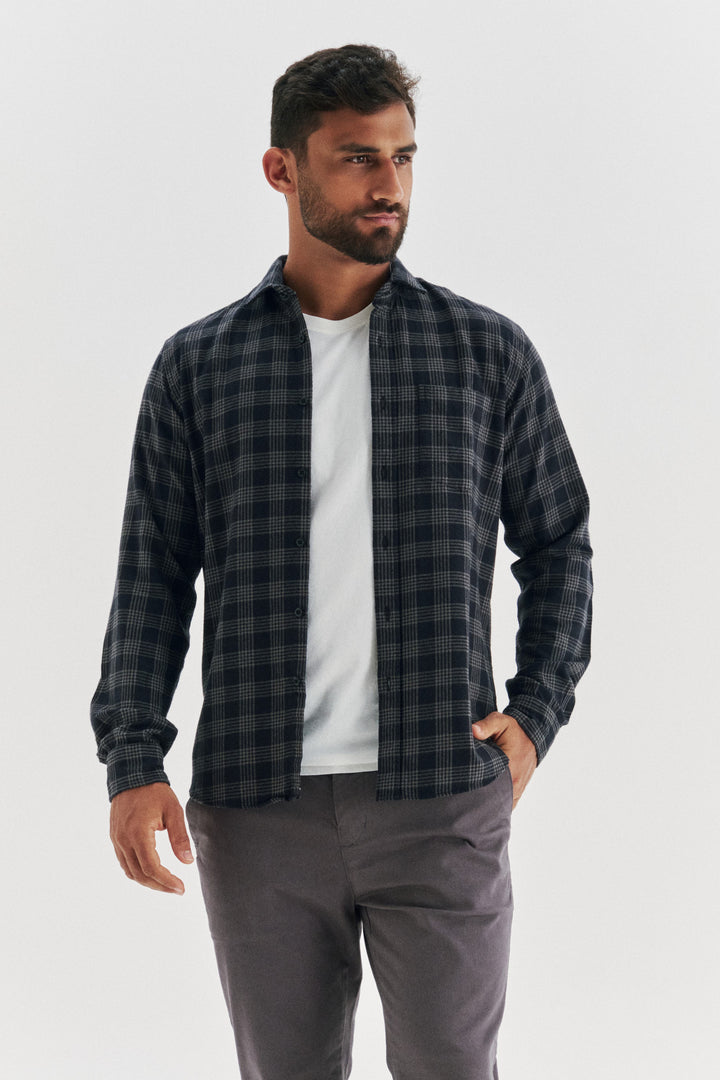 Camisa Flanela Xadrez Neblina - Preta