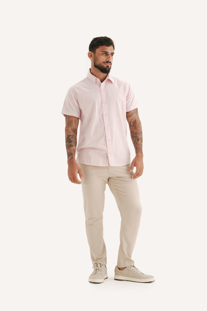Camisa Cambray - Rosa Claro