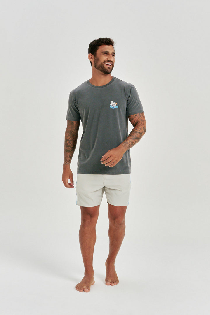 Camiseta Estonada - Sunset Waves - Cinza