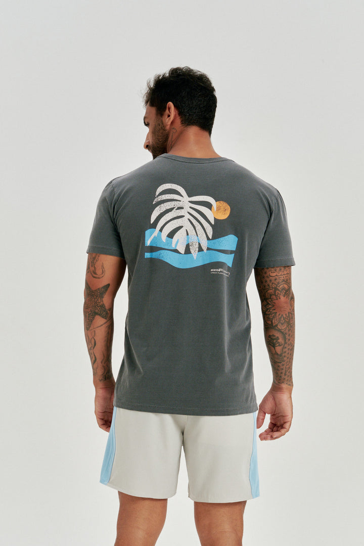 Camiseta Estonada - Sunset Waves - Cinza