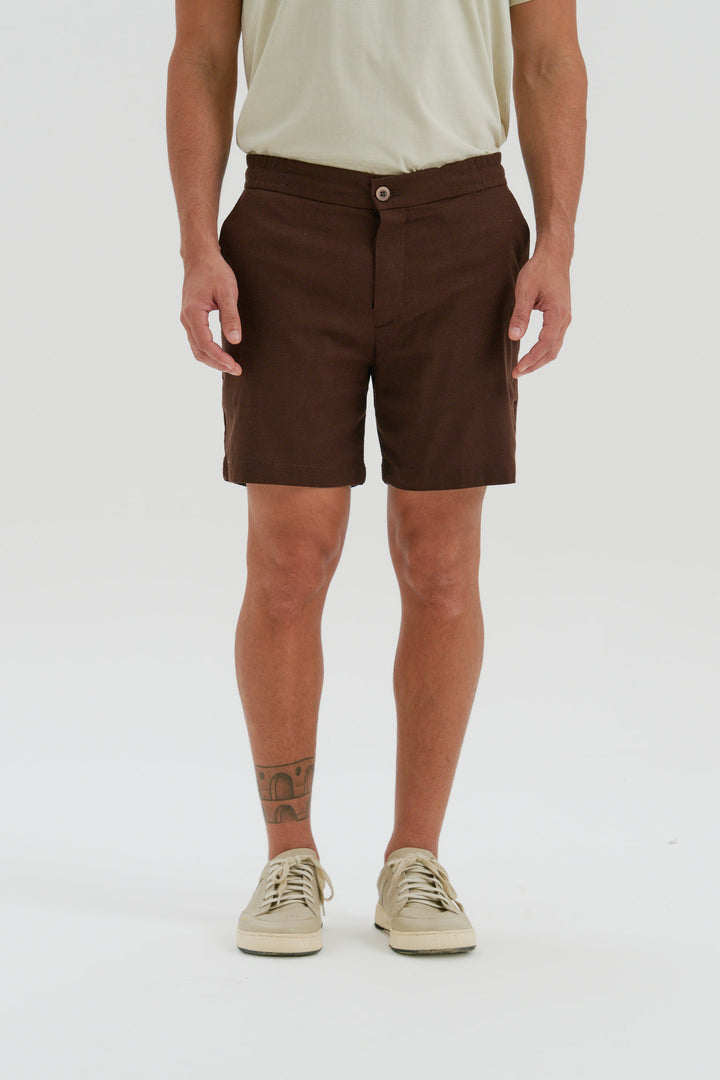 Short de Linho Caraíva - Marrom