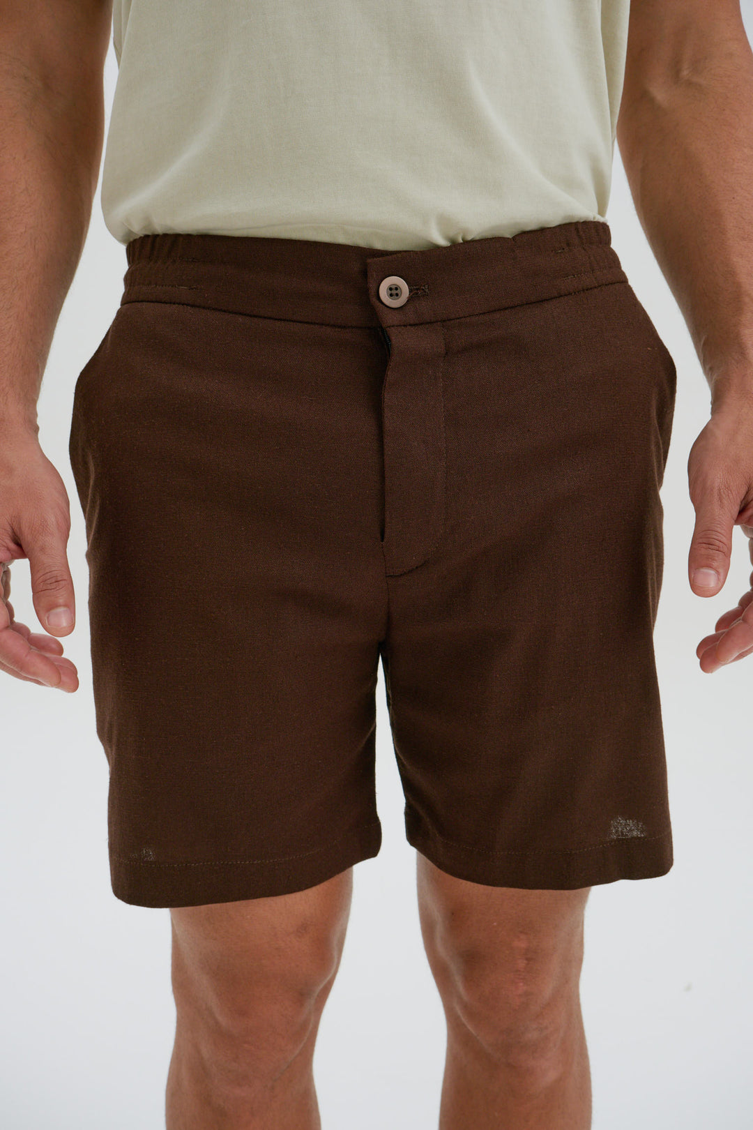 Short de Linho Caraíva - Marrom