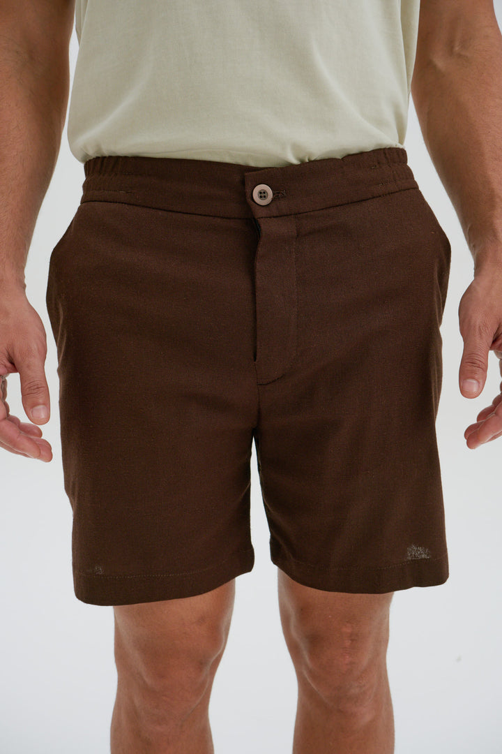 Short de Linho Caraíva - Marrom