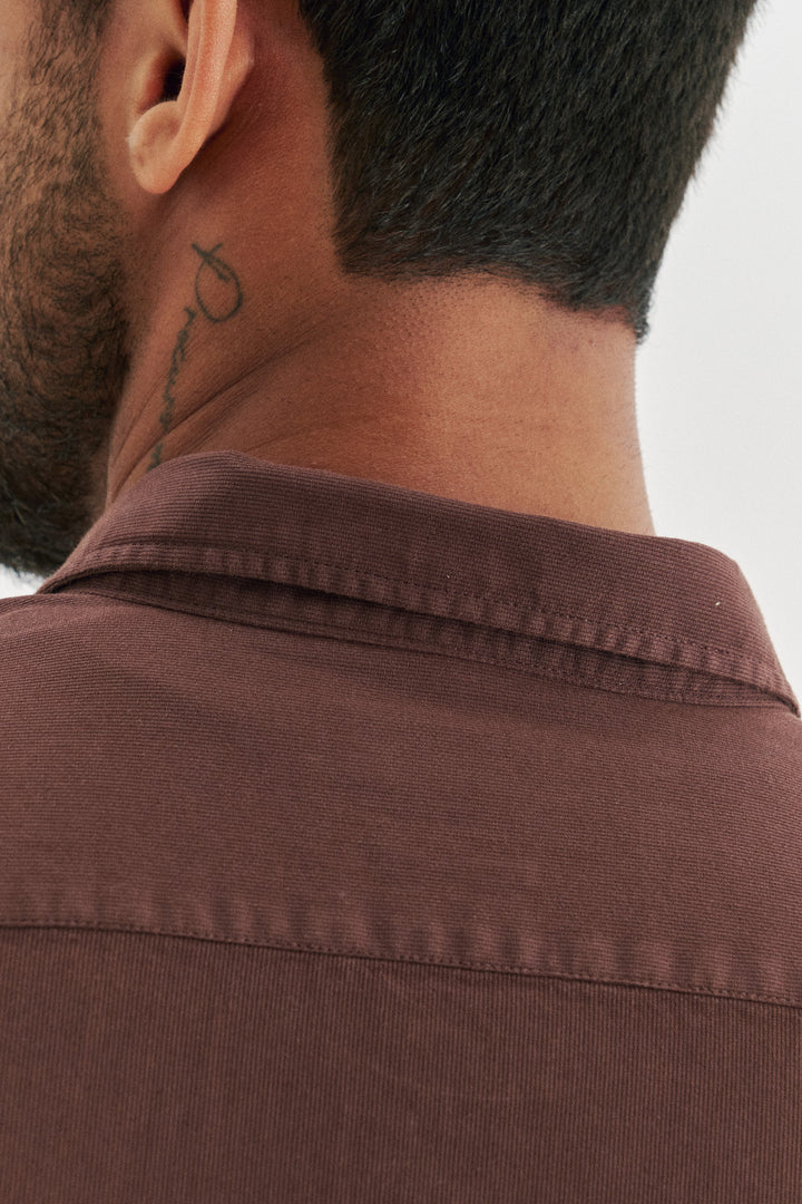 Camisa OverShirt Sarja Utility - Marrom