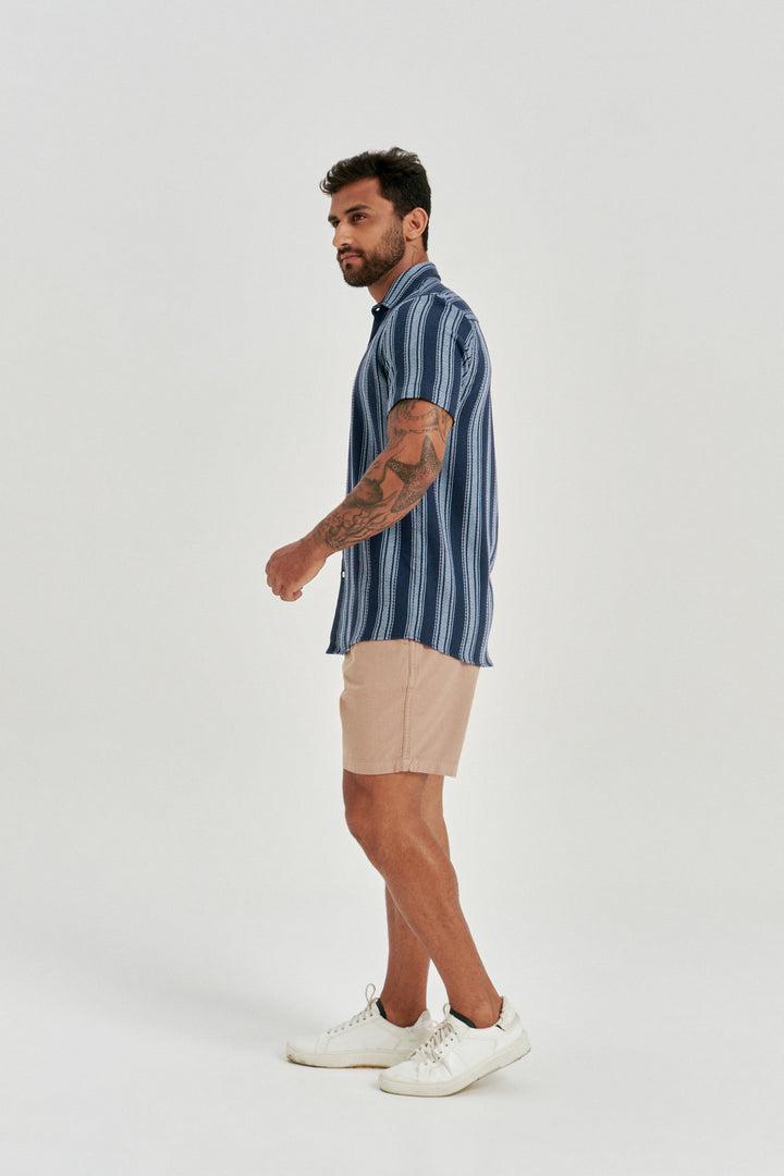 Camisa Texturizada Atlântica - Azul
