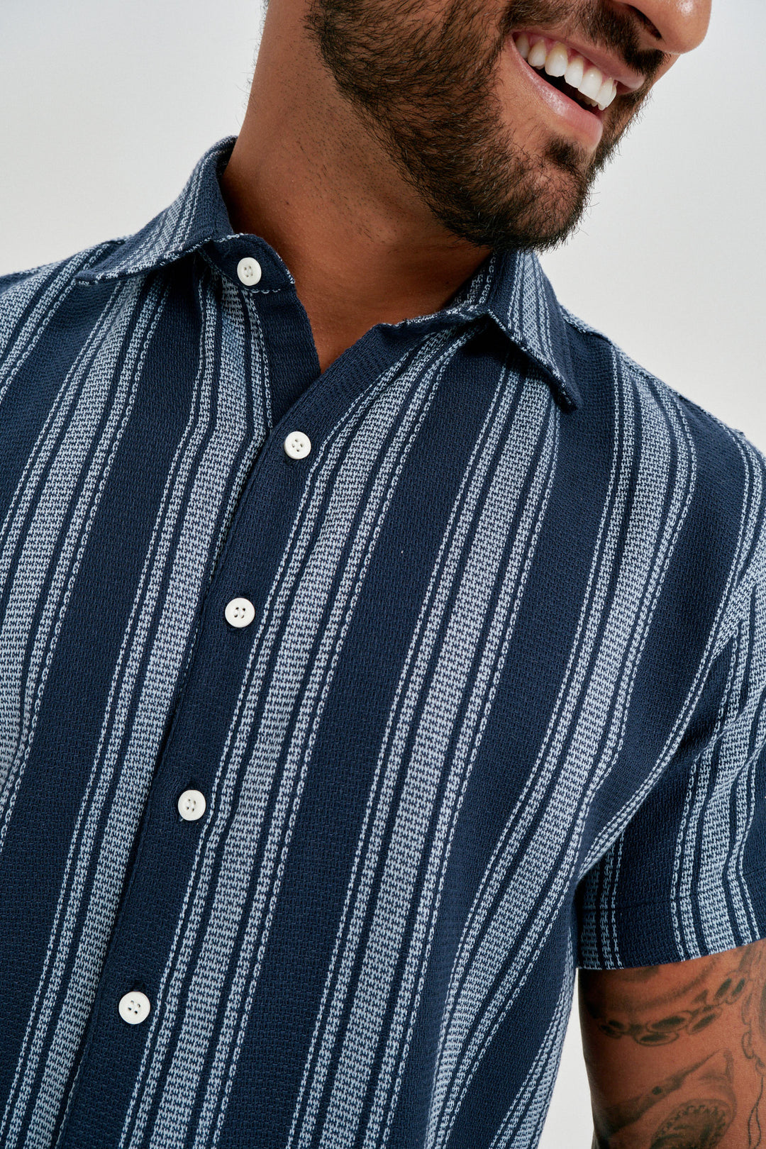 Camisa Texturizada Atlântica - Azul