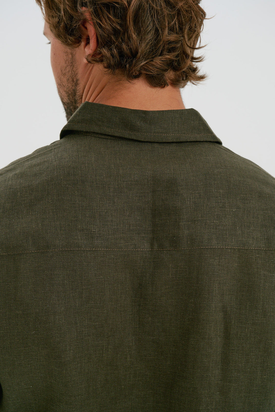 Camisa Puro Linho Manga Longa - Verde Profundo
