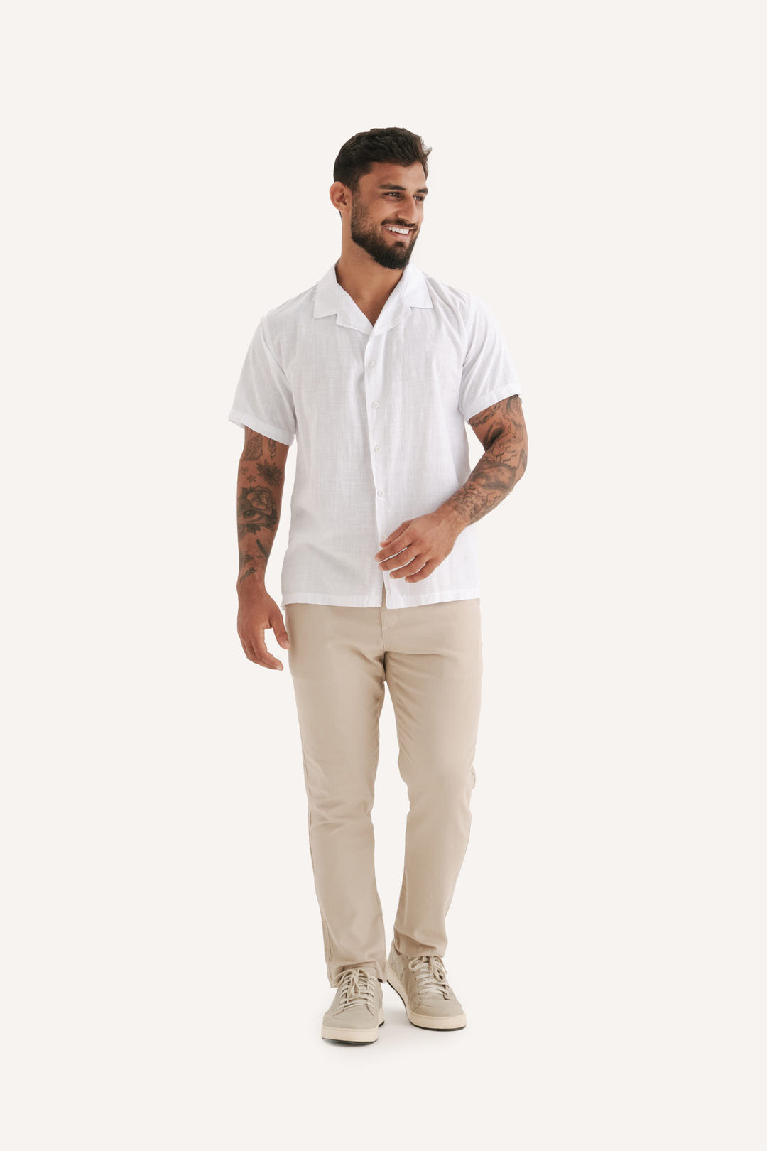 Camisa Cambray Gola Cubana - Branca