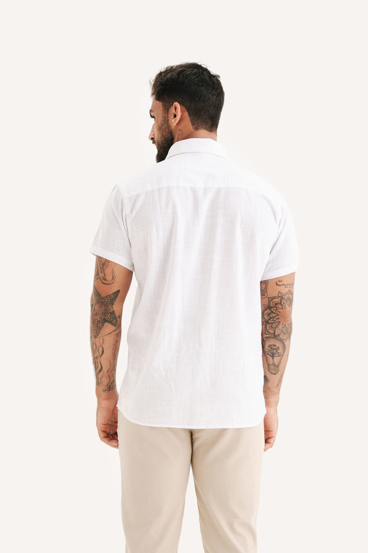 Camisa Cambray Gola Cubana - Branca