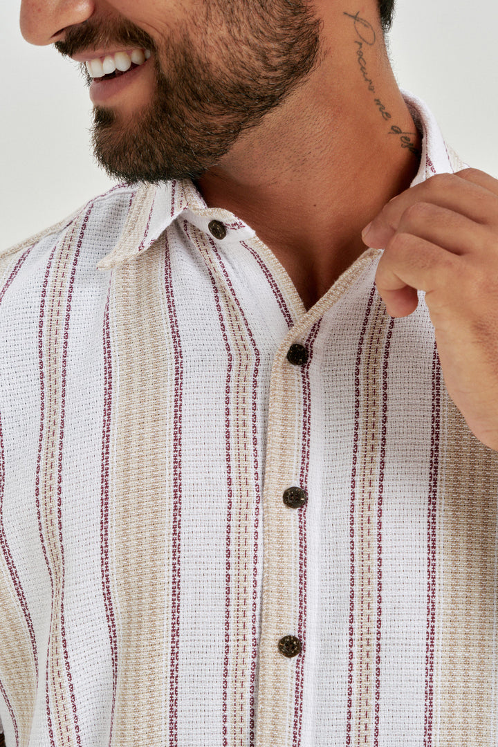Camisa Texturizada Atlântica - Off-White