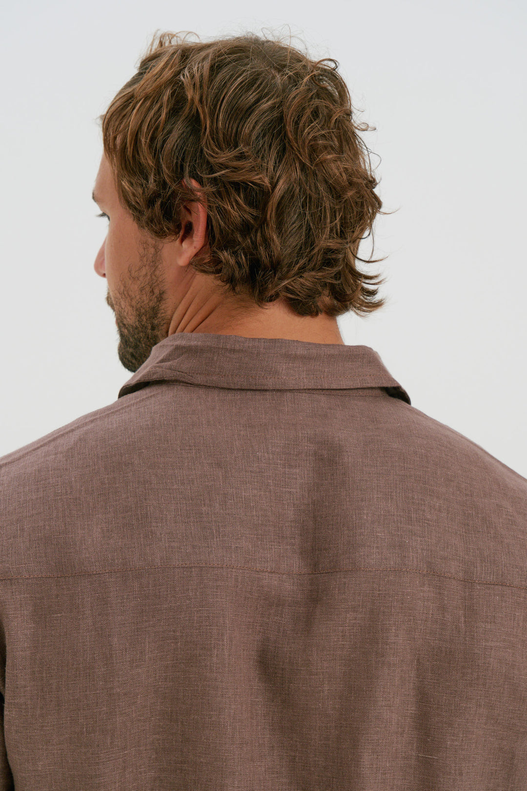 Camisa Puro Linho Manga Longa - Marrom