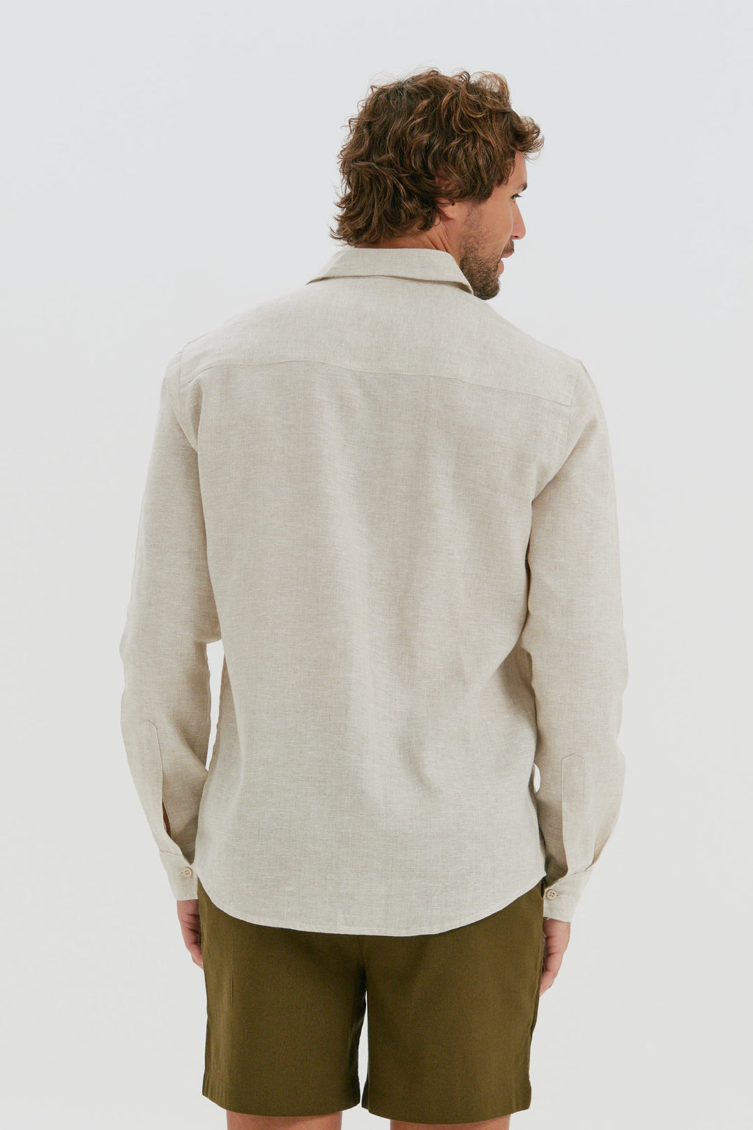 Camisa Puro Linho Manga Longa - Natural