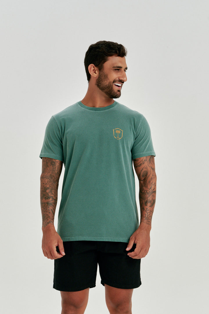 Camiseta Estonada - Golden Palm - Verde