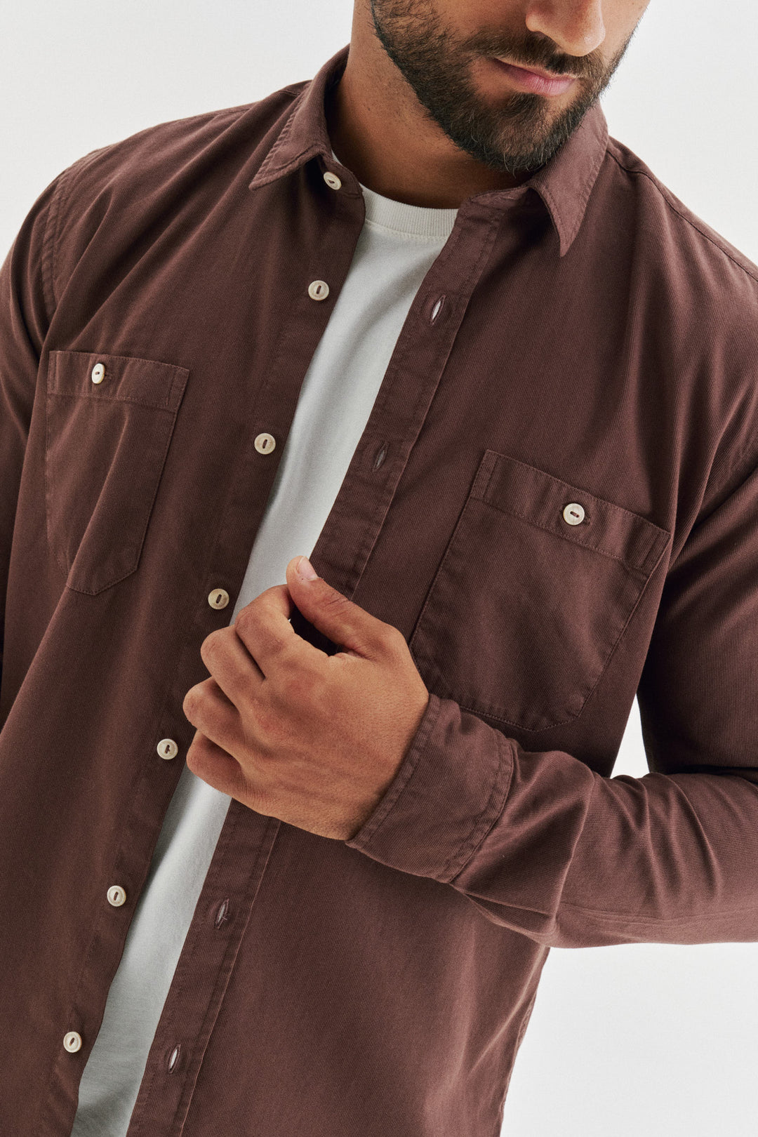 Camisa OverShirt Sarja Utility - Marrom