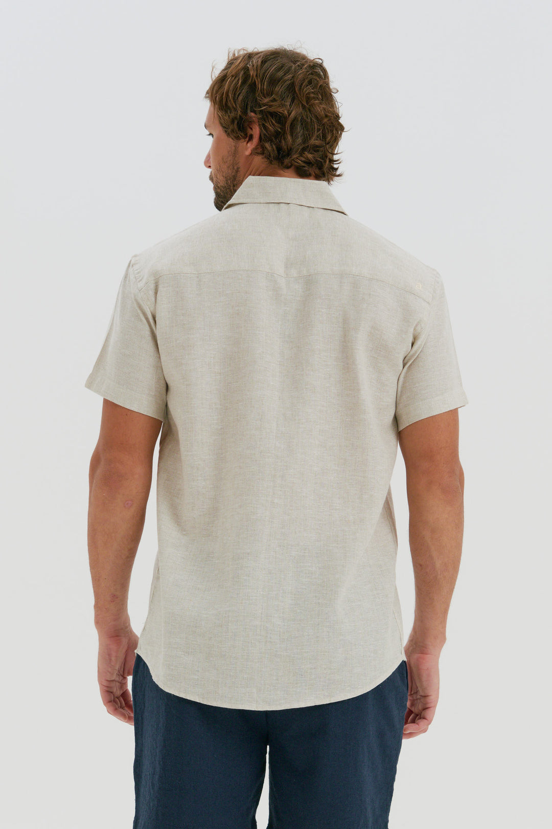 Camisa Puro Linho Manga Curta - Natural