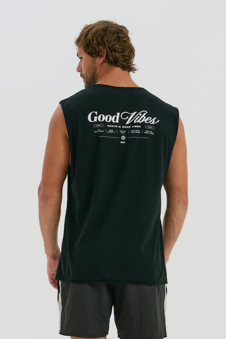 Regata Corte  a Fio - Good Vibes  - Preta