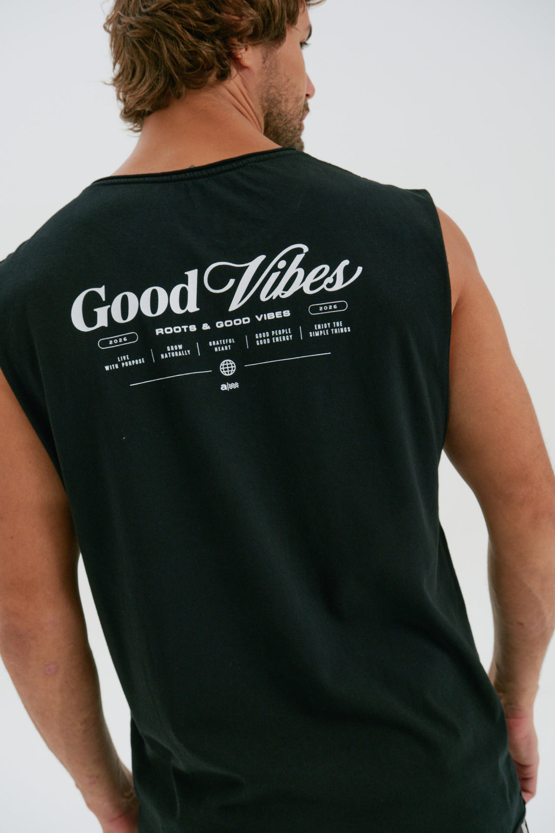Regata Corte  a Fio - Good Vibes  - Preta