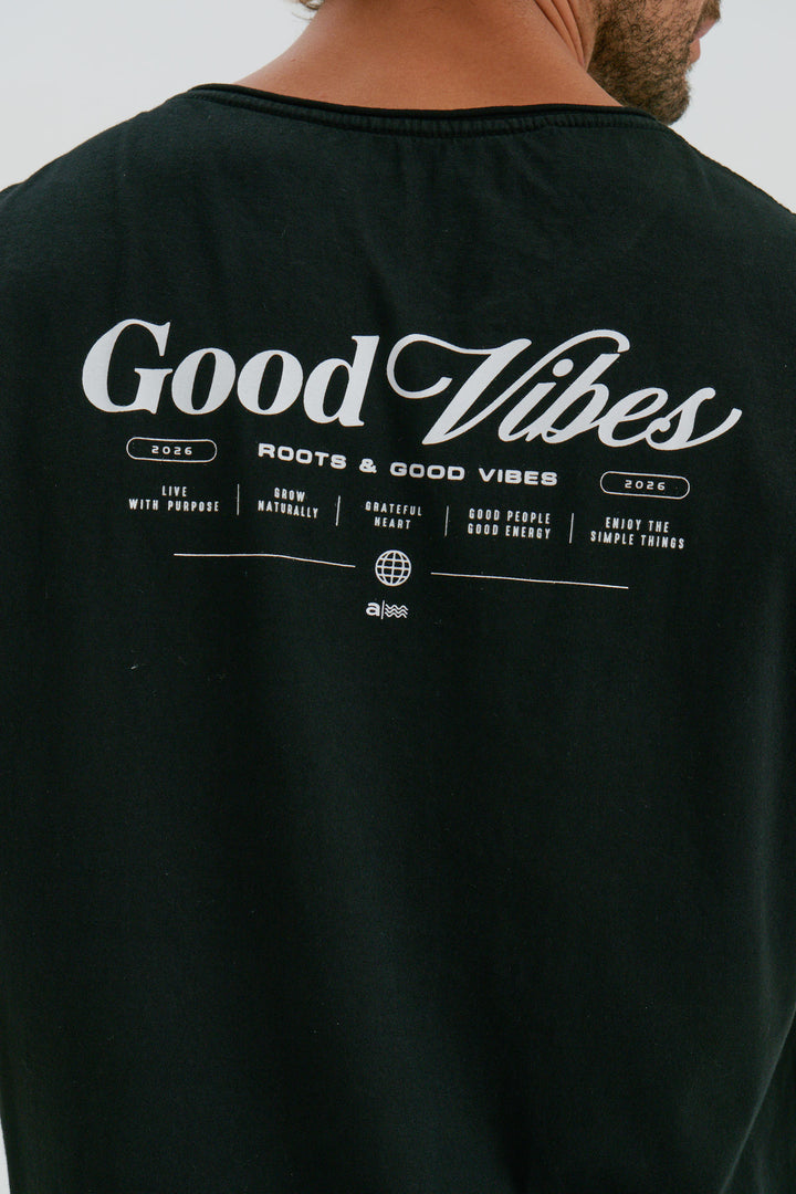 Regata Corte  a Fio - Good Vibes  - Preta