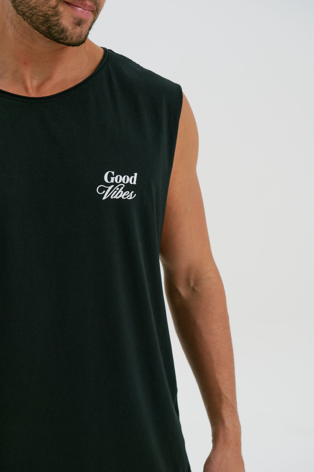 Regata Corte  a Fio - Good Vibes  - Preta