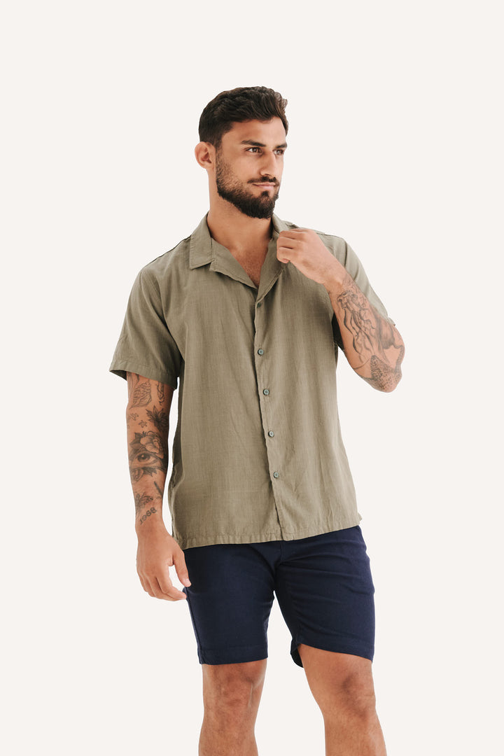 Camisa Cambray Gola Cubana - Verde