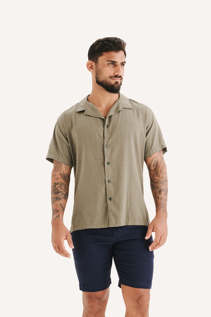 Camisa Cambray Gola Cubana - Verde