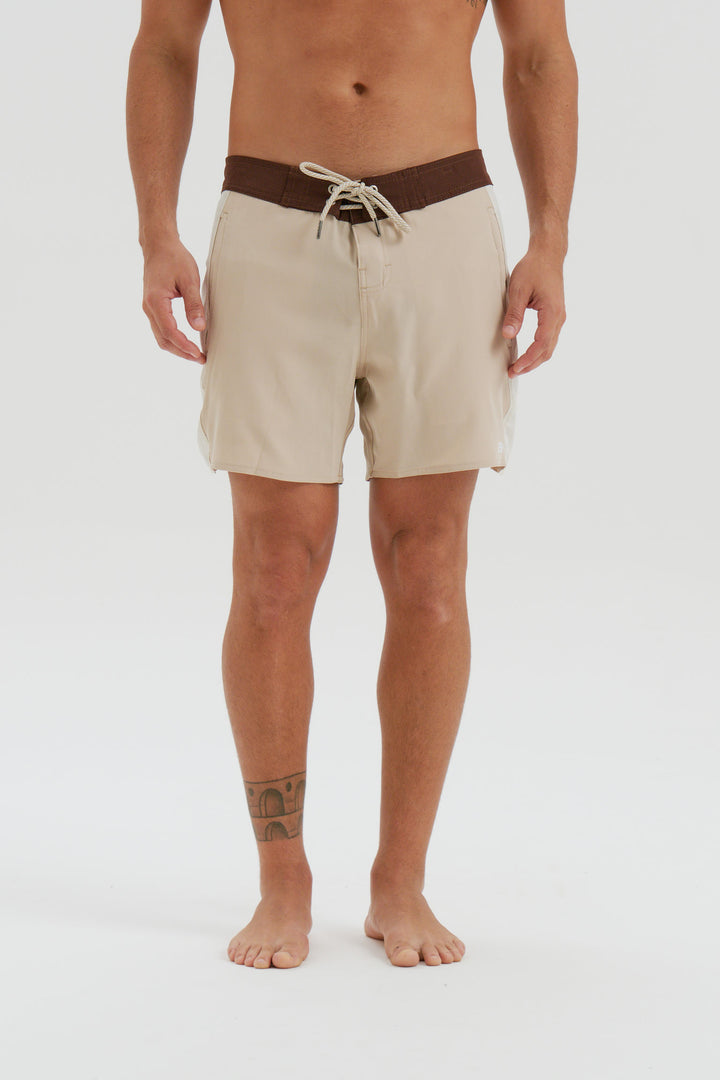 Boardshort Retro Faixa Lateral -  Areia