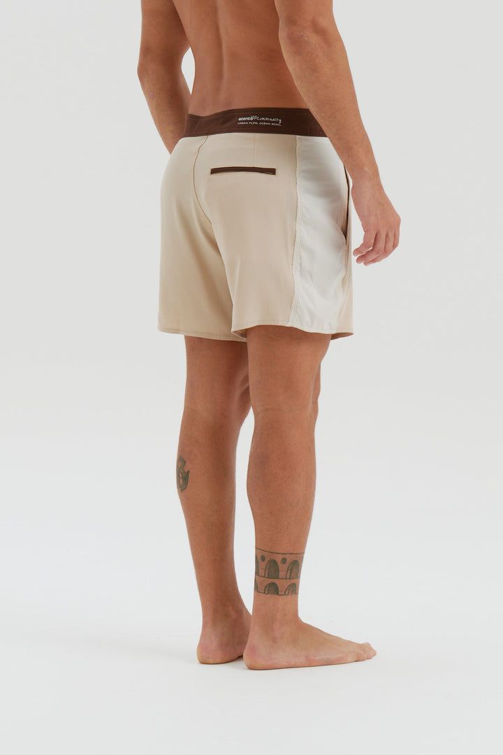 Boardshort Retro Faixa Lateral -  Areia