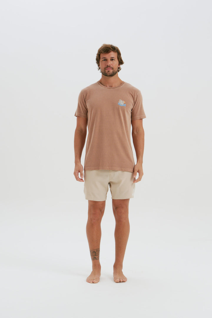 Camiseta Estonada - Sunset Waves - Marrom