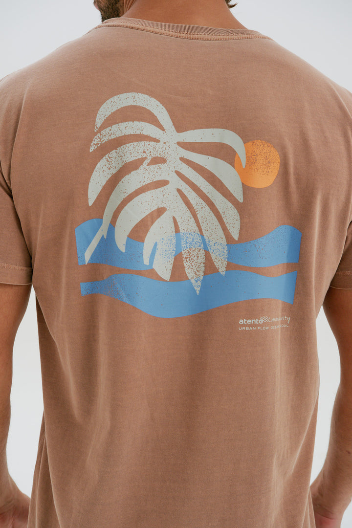 Camiseta Estonada - Sunset Waves - Marrom