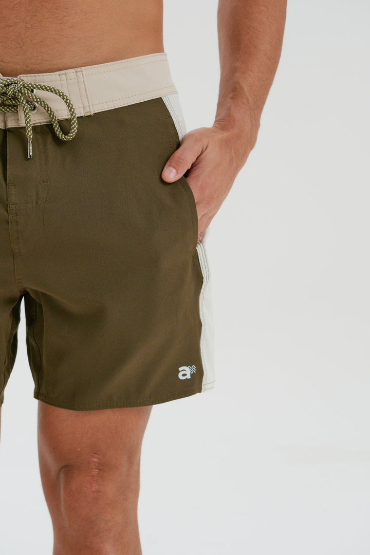 Boardshort Retro Faixa Lateral -  Verde