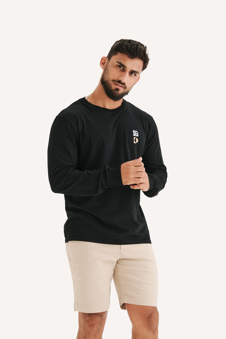 Camiseta Manga Longa Natural Garden - Preta