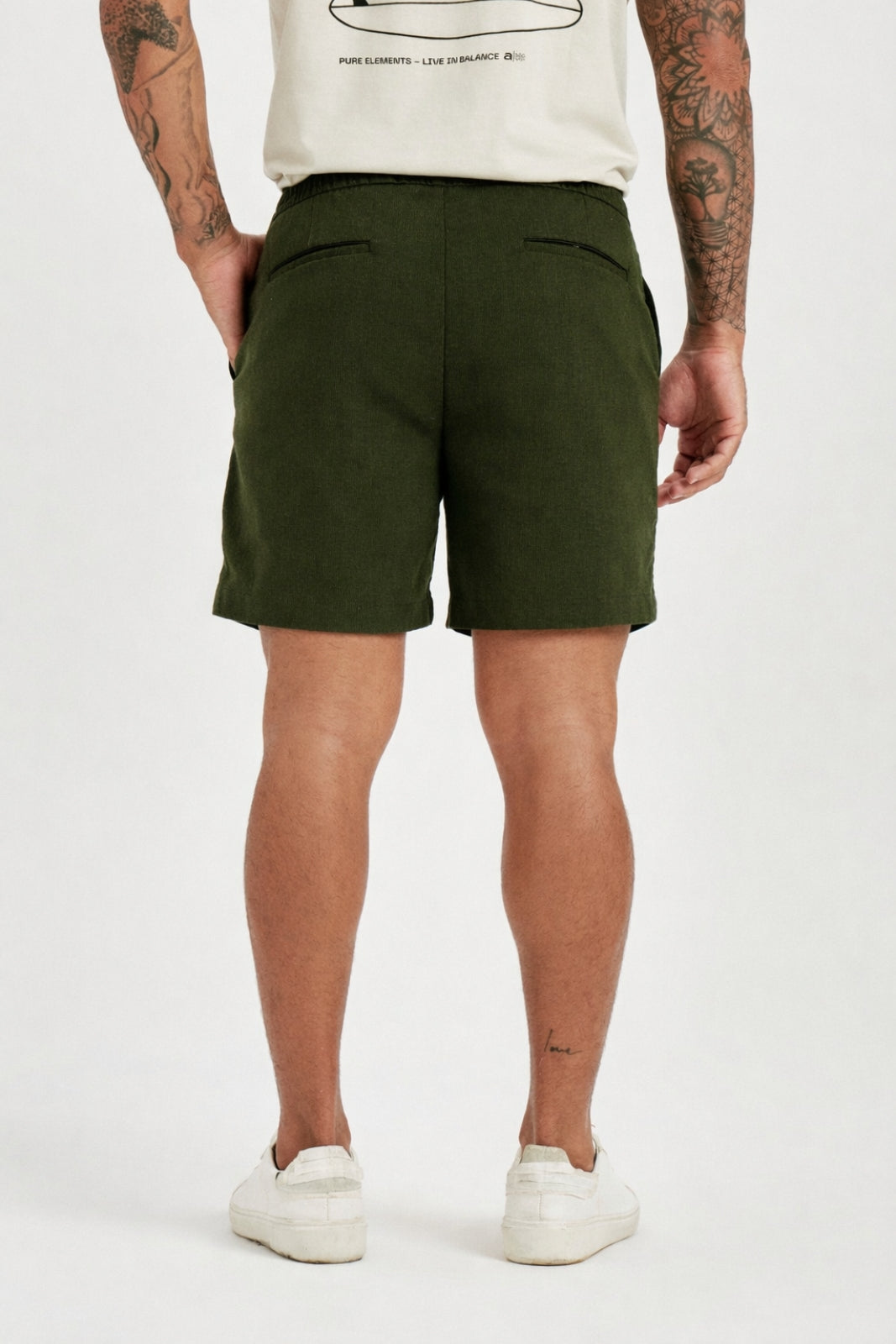 Short de Linho Caraíva - Verde Militar