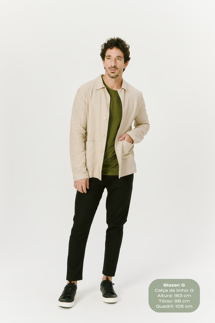 Blazer de Linho Atento - Natural