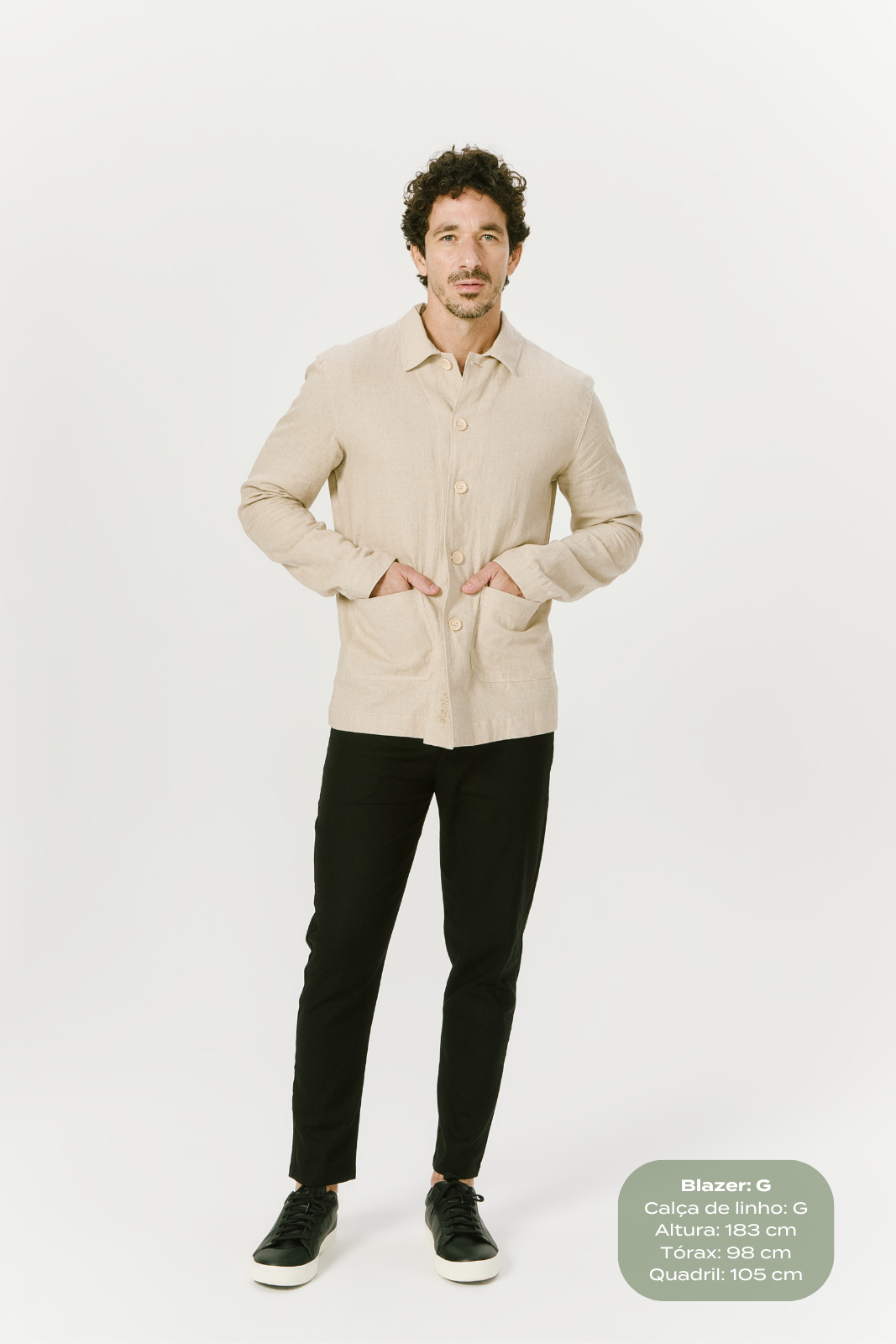 Blazer de Linho Atento - Natural