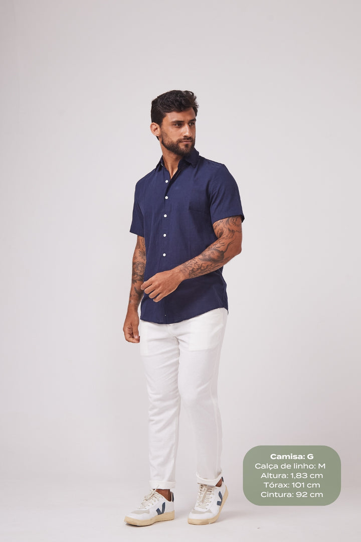 Calça de Linho Simple - Caramelo