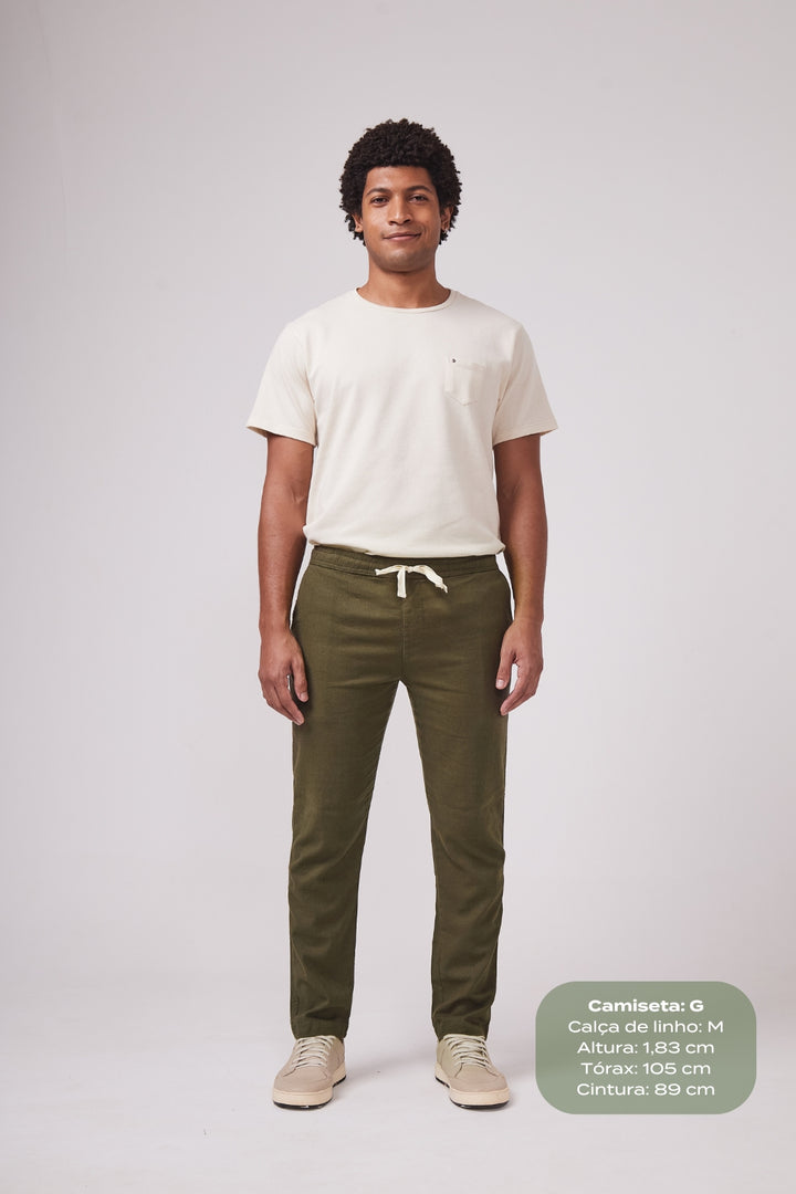 Calça de Linho Simple - Caramelo