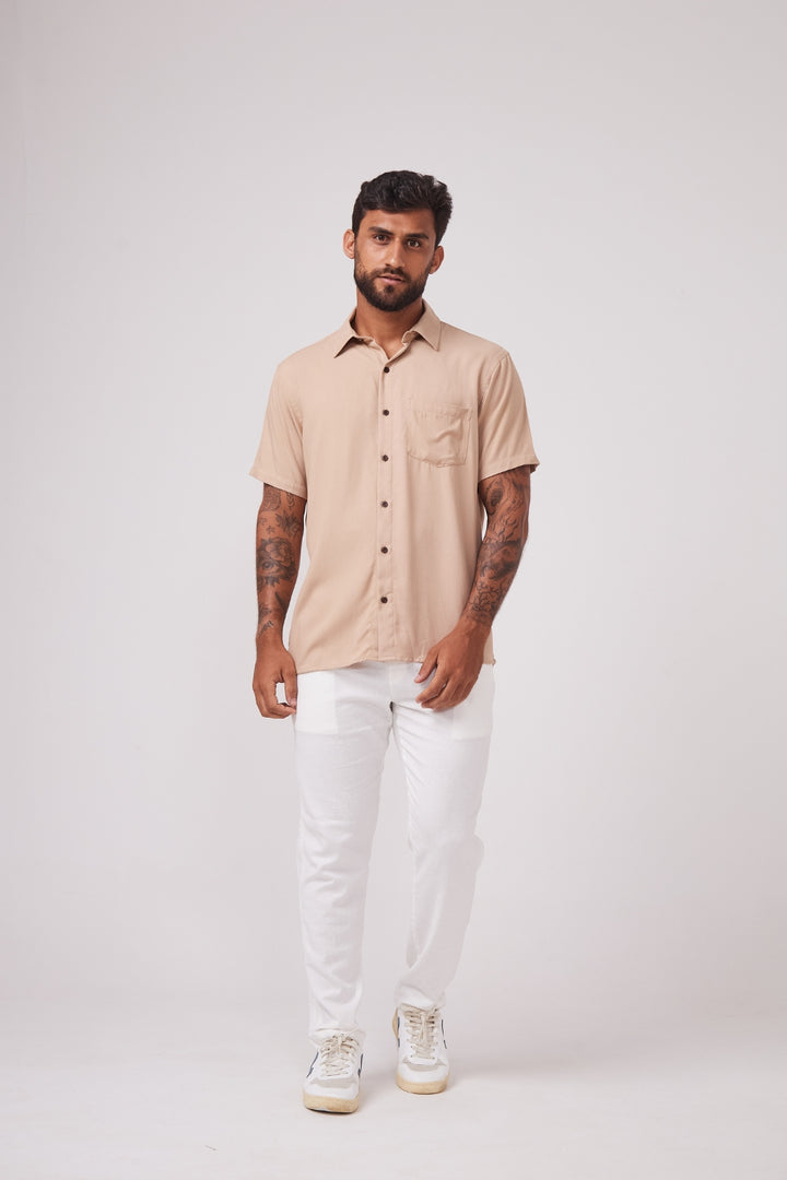 Calça de Linho Simple - Caramelo