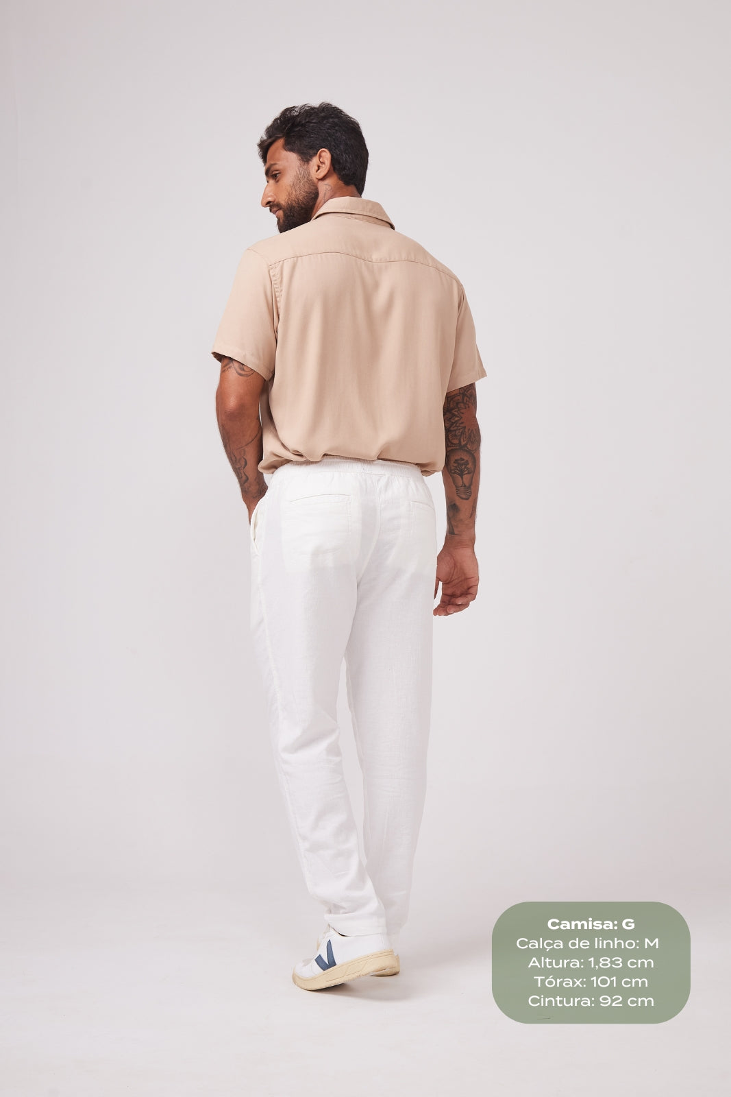 Calça de Linho Simple- Off-White
