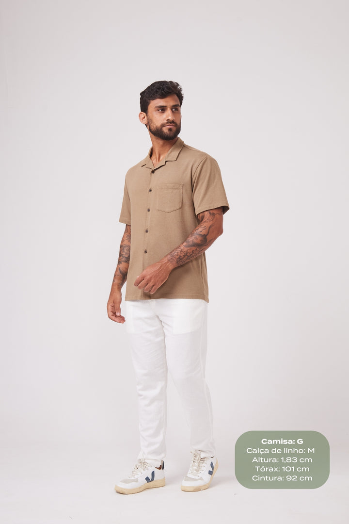 Calça de Linho Simple- Off-White