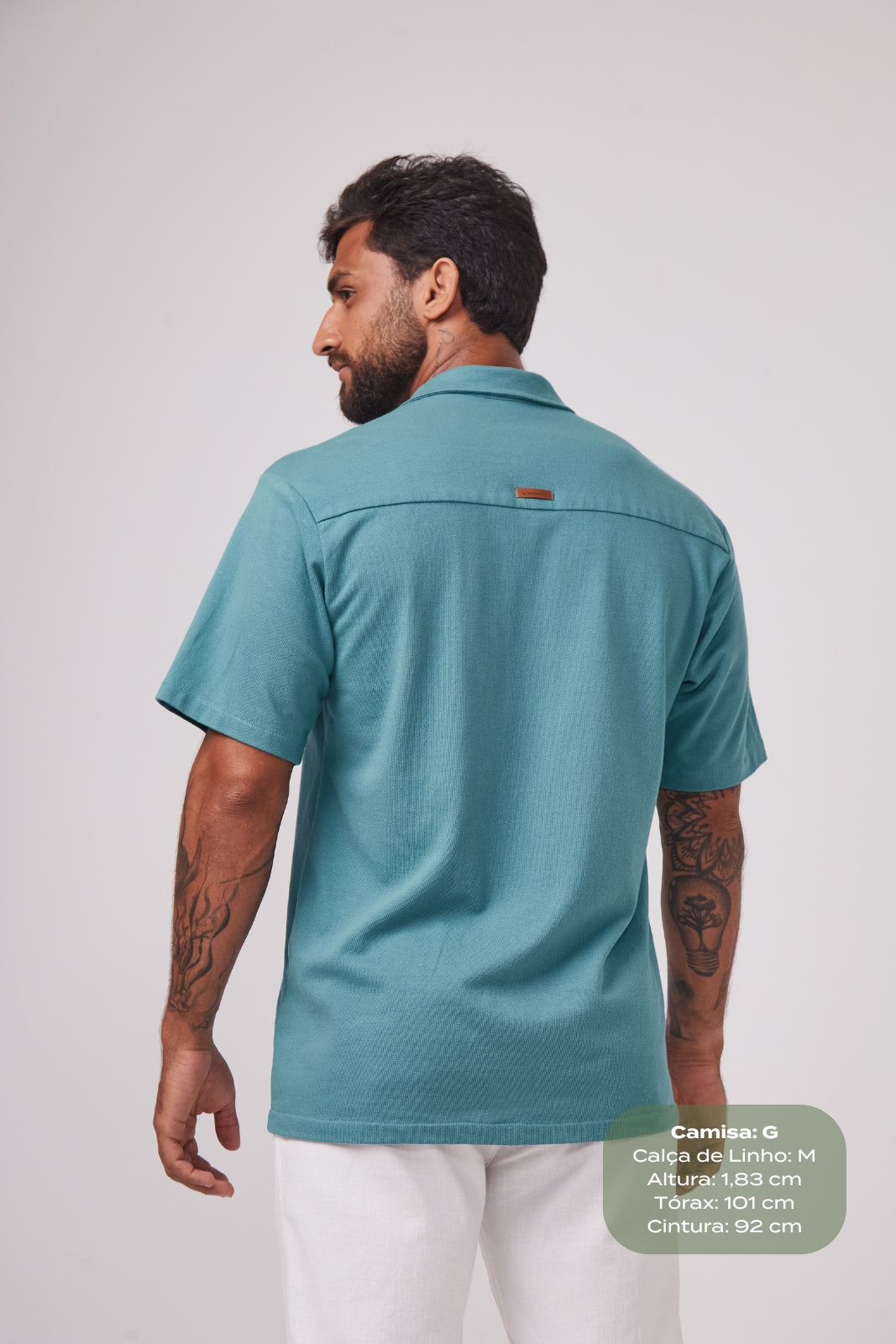 Camisa Blanc Gola Cubana - Verde Água
