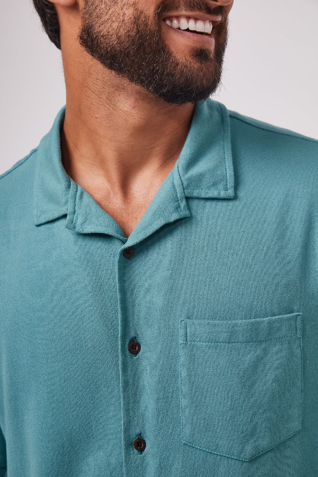 Camisa Blanc Gola Cubana - Verde Água
