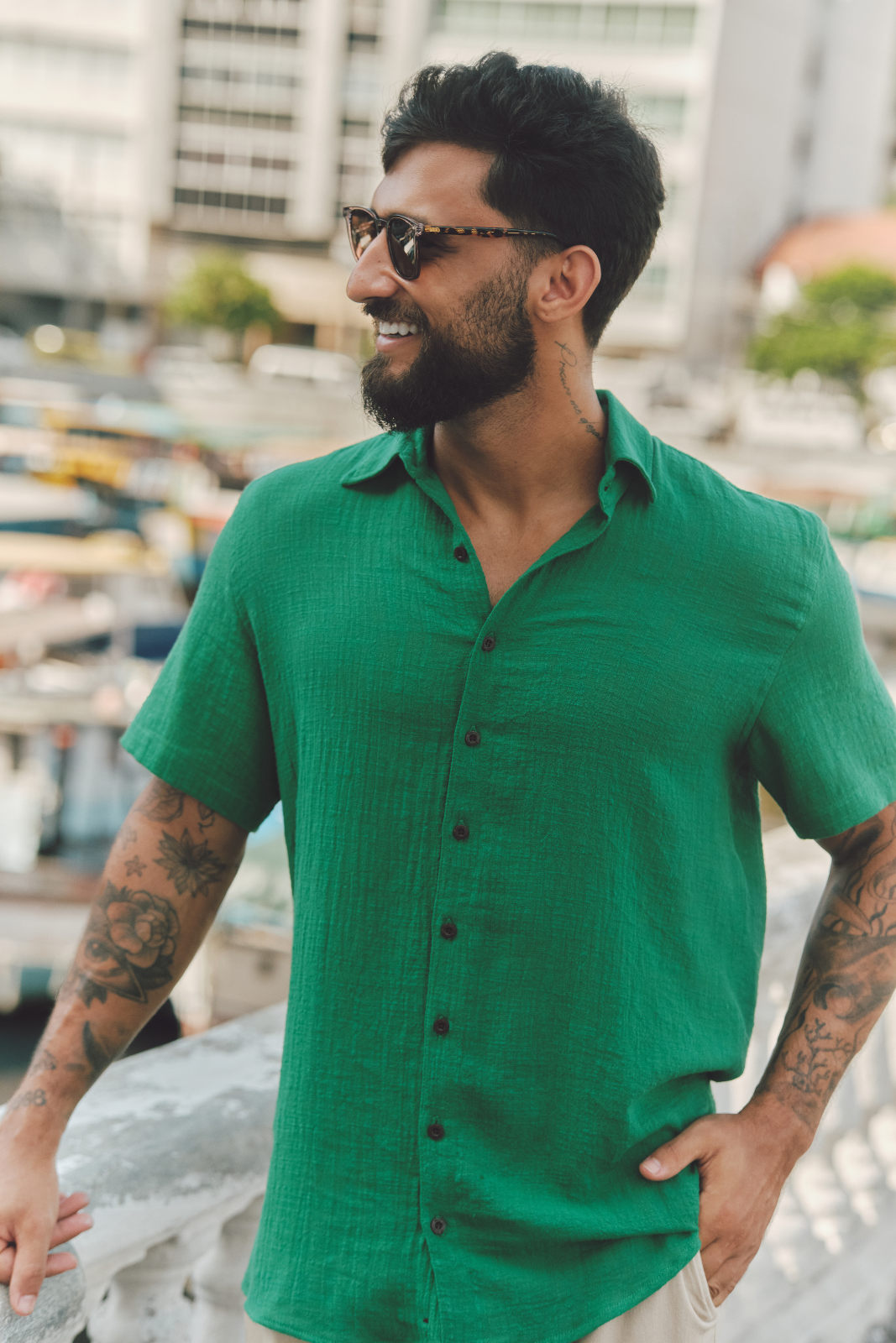 Camisa Mar - Verde Bandeira