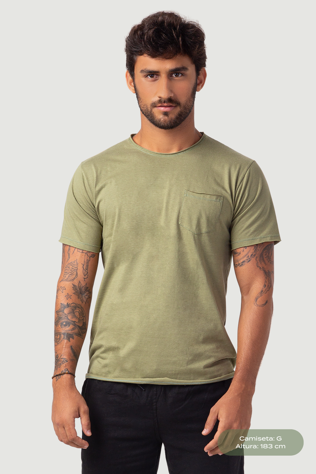 Camiseta de Cânhamo - Corte a Fio - Verde Floresta