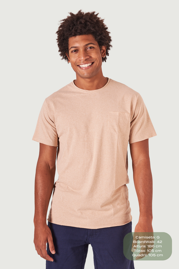 Camiseta Malha Terra - Corte a Fio -Cru