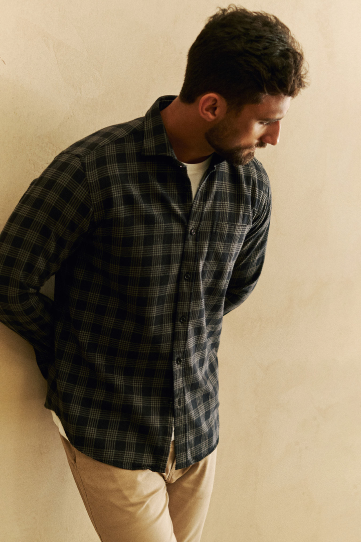 Camisa Flanela Xadrez Neblina - Preta
